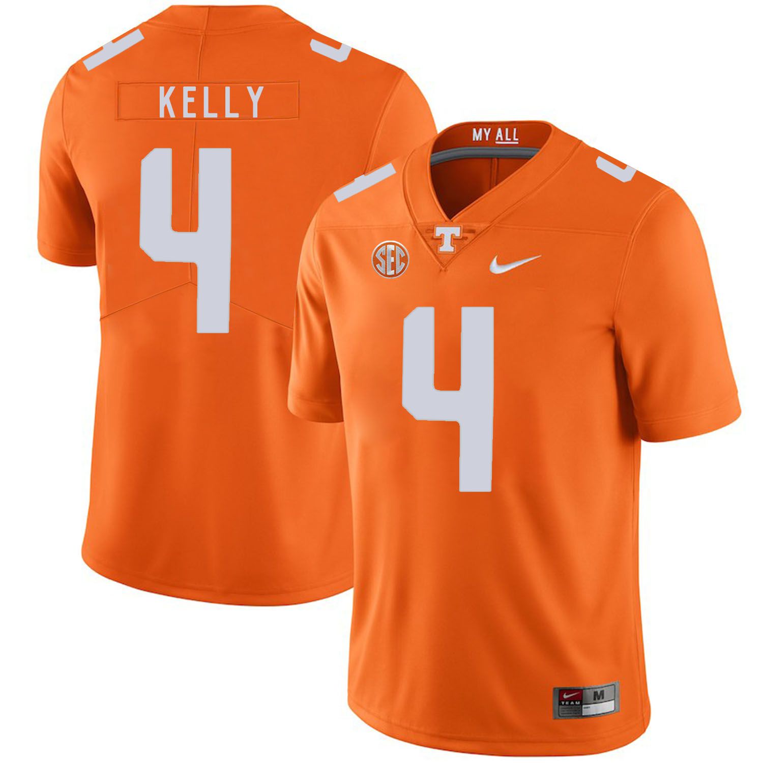 Men Tennessee Volunteers 4 Kelly Orange Customized NCAA Jerseys